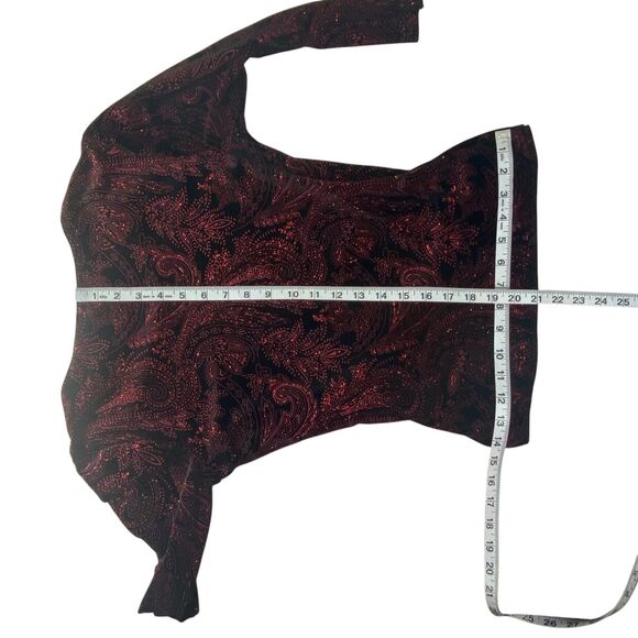 Vtg Y2K Notations Top | SP | Black Velvet Red Glitter | Whimsigoth Fairy Grunge - Picture 8 of 8